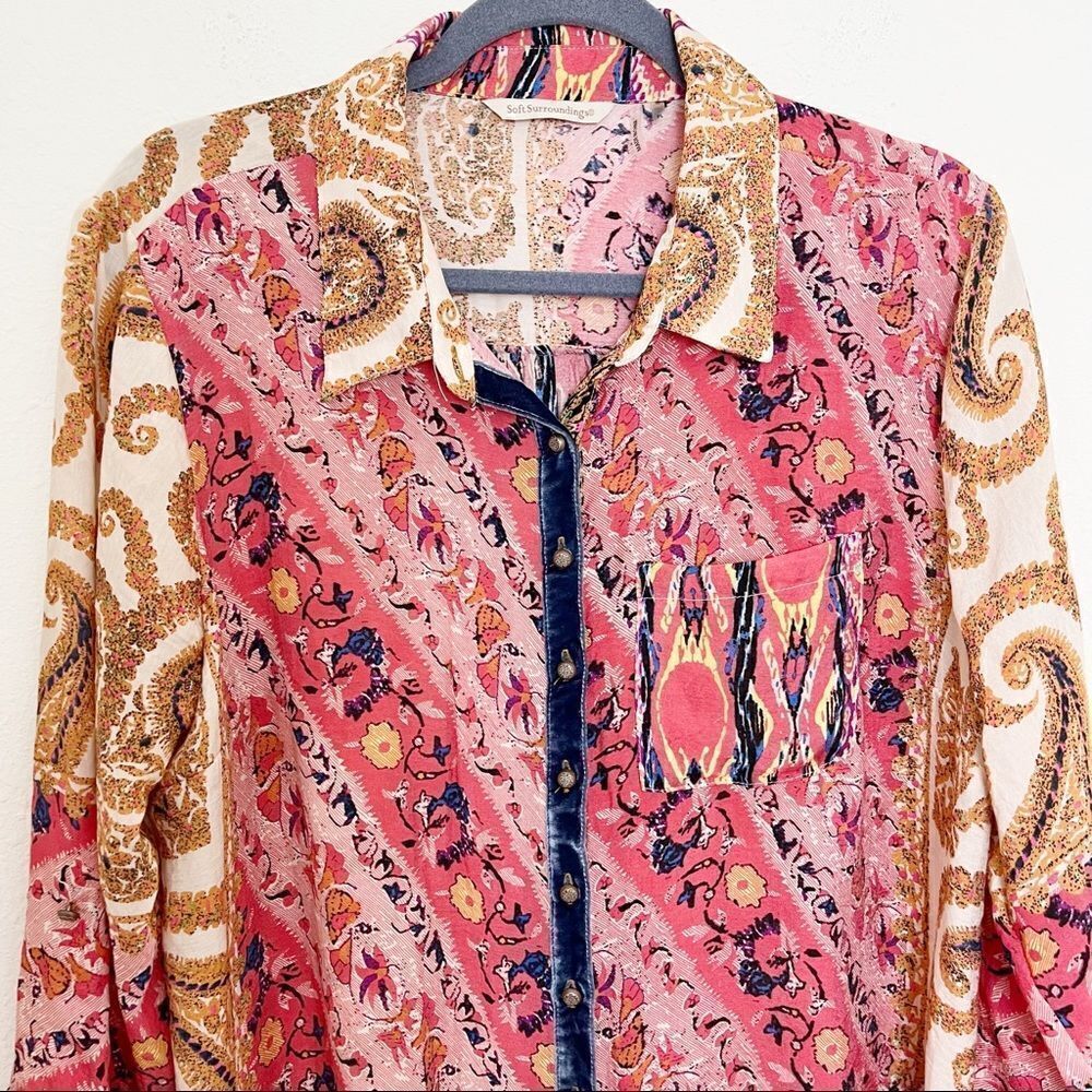 Soft Surroundings Brynn Mix Patterned Velvet Tuni… - image 3